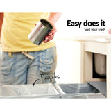 Pull Out Bin Kitchen Double Basket 2X15L Grey