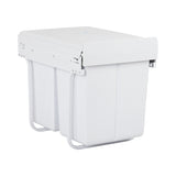 Pull Out Bin Kitchen Double Basket 2X20L White
