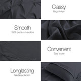 Quilt Cover Set Diamond Pinch Black Queen