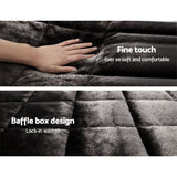 Faux Mink Quilt Charcoal Single