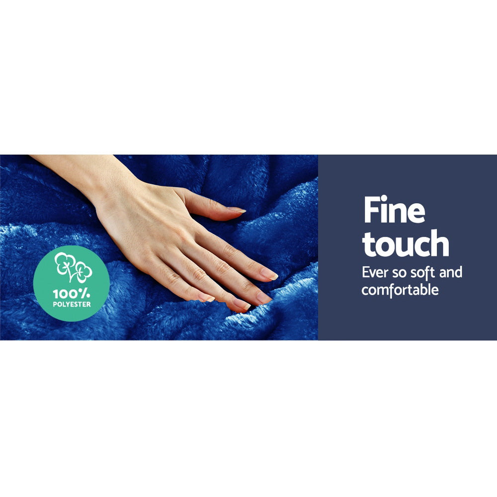 Faux Mink Quilt Blue King
