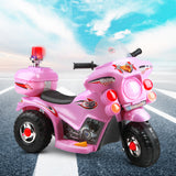 Kids Electric Ride On Police Motorcycle Motorbike 6V Battery Pink