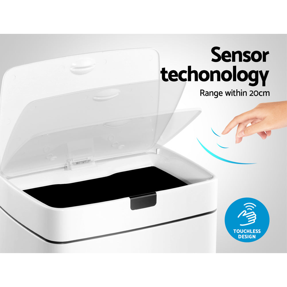45L Motion Sensor Bin Rubbish Automatic White