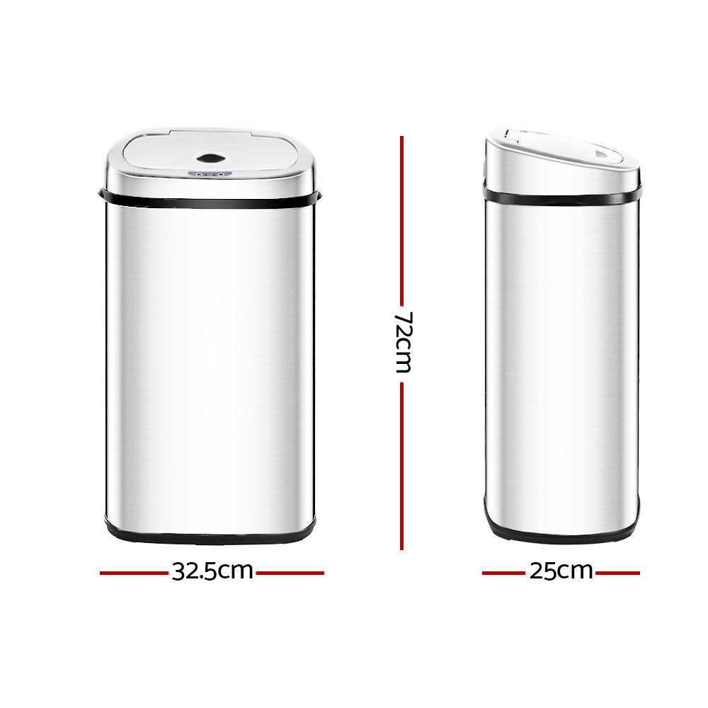 50L Motion Sensor Bin Rubbish Automatic Silver