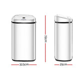 50L Motion Sensor Bin Rubbish Automatic Silver