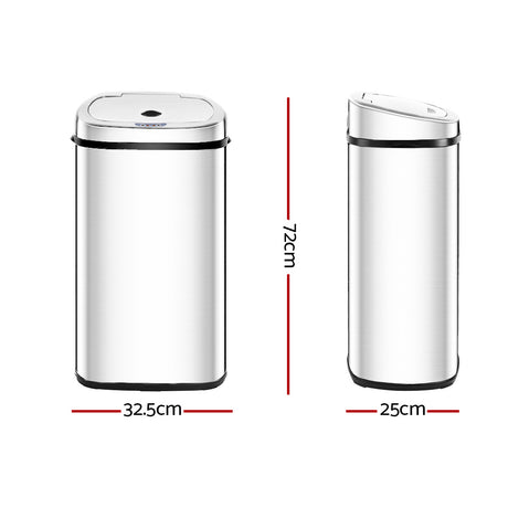 50L Motion Sensor Bin Rubbish Automatic Silver