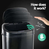 68L Motion Sensor Bin Rubbish Automatic Black