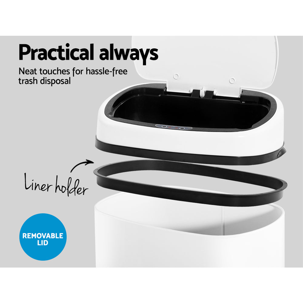 68L Motion Sensor Bin Rubbish Automatic White