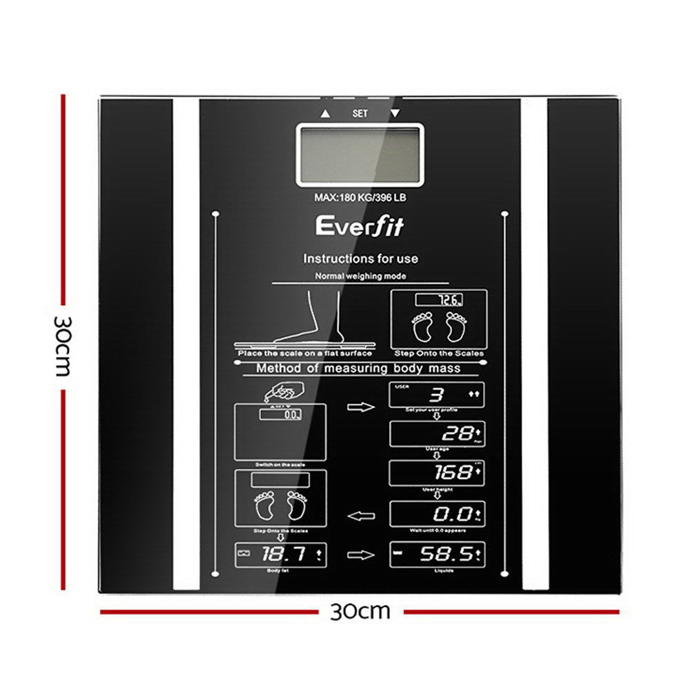 Body Fat Bathroom Scale Weighing Water Body Fat Gym 180KG