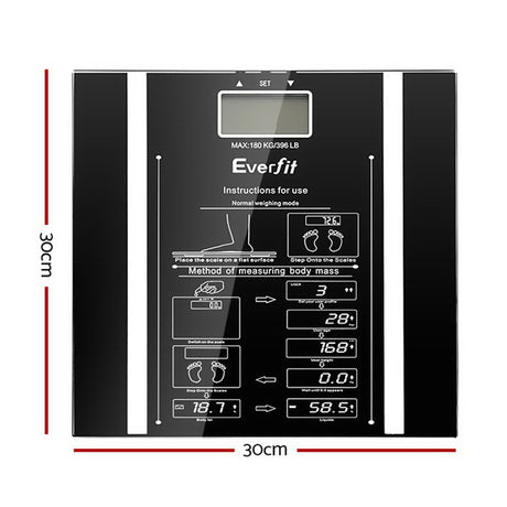 Body Fat Bathroom Scale Weighing Water Body Fat Gym 180KG