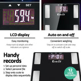 Body Fat Bathroom Scale Weighing BMI Monitor Gym 180KG