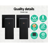 9'' Rain Shower Head Set Handheld Round High Pressure Twins Tap Black