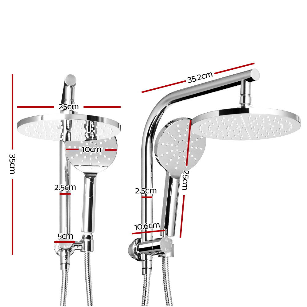 9'' Rain Shower Head Set Handheld Round High Pressure Chrome