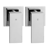 8'' Rain Shower Head Wall Arm Square High Pressure Twins Tap Chrome