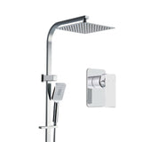 10'' Rain Shower Head Set Handheld Square High Pressure Mixer Tap Chrome