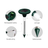 Snake Repeller 8X Solar LED Pulse Plus Ultrasonic Pest Rodent Repellent