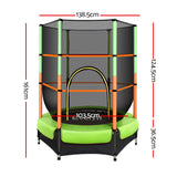 4.5FT Trampoline for Kids w/ Enclosure Safety Net Rebounder Gift Green
