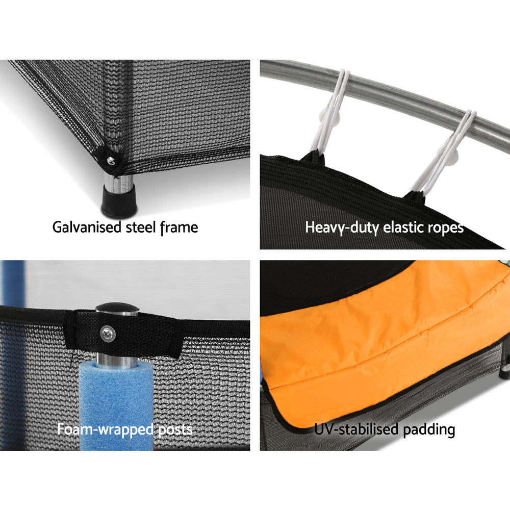 4.5FT Trampoline for Kids w/ Enclosure Safety Net Rebounder Gift Orange