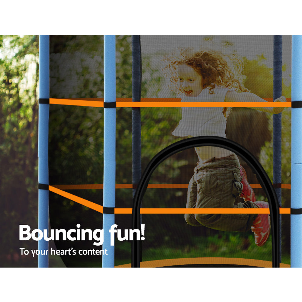 4.5FT Trampoline for Kids w/ Enclosure Safety Net Rebounder Gift Orange