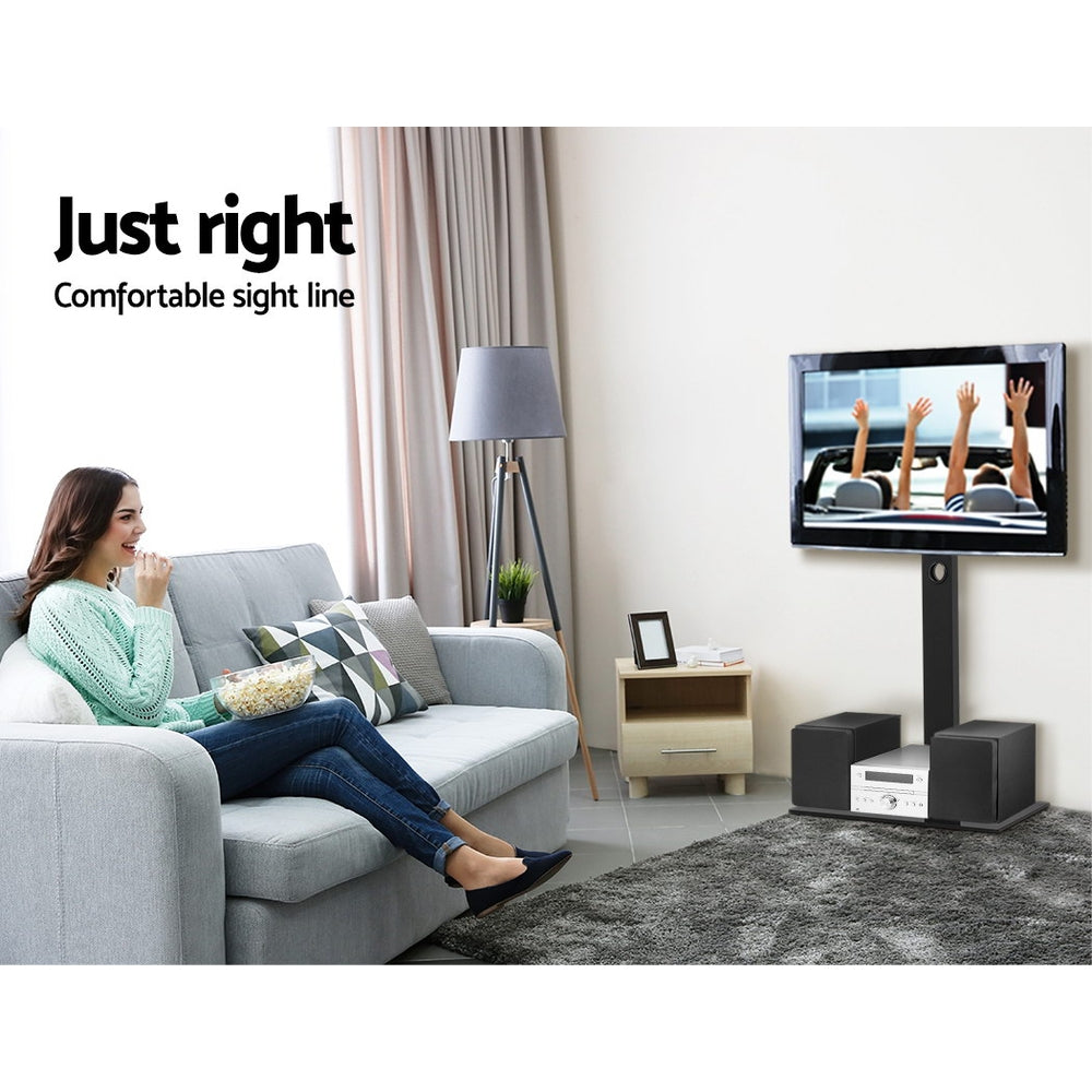 TV Stand Mount Bracket for 32"-70" LED LCD Glass Storage Floor Shelf