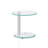 Coffee Table Round Tempered Glass Side End Beside Tables Cafe 45cm