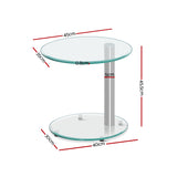 Coffee Table Round Tempered Glass Side End Beside Tables Cafe 45cm