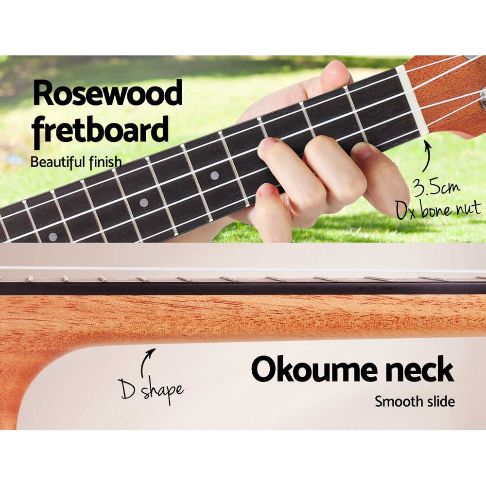 23" Ukulele Natural Mahogany Concert Beginner Gift w/ Carry Bag