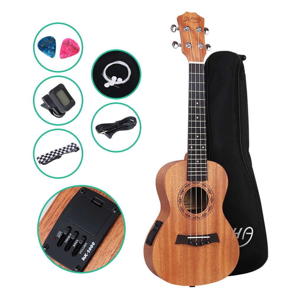 26" Ukulele Equaliser Natural Mahogany Tenor Beginner Gift w/ Bag