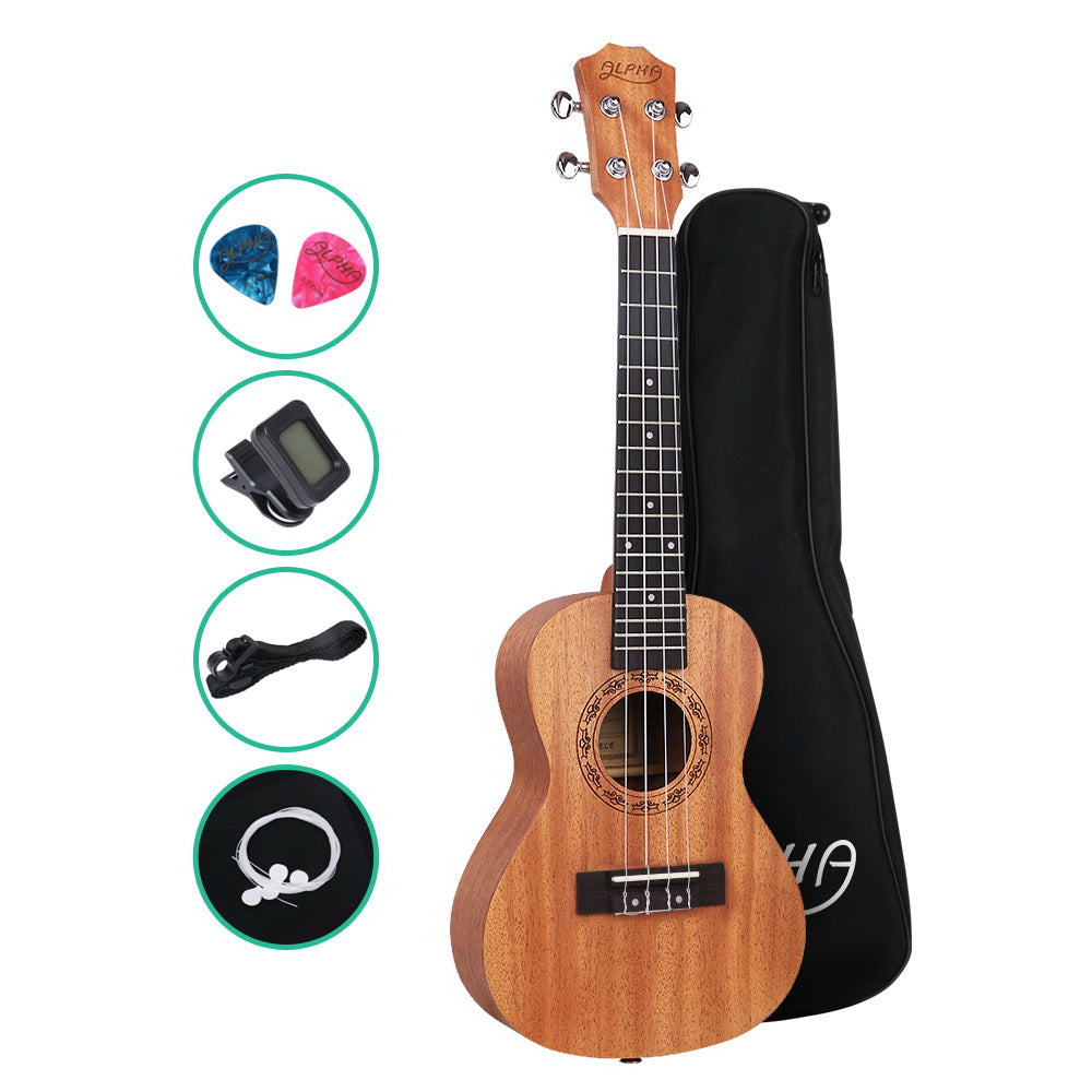 26" Ukulele Natural Mahogany Tenor Beginner Gift w/ Carry Bag