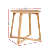 Coffee Table Round Side Tables Nightstand Bedside Furniture Wooden Beige