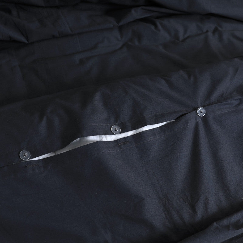 100% Egyptian Cotton Vintage Washed 500TC Charcoal Double Quilt Cover Set