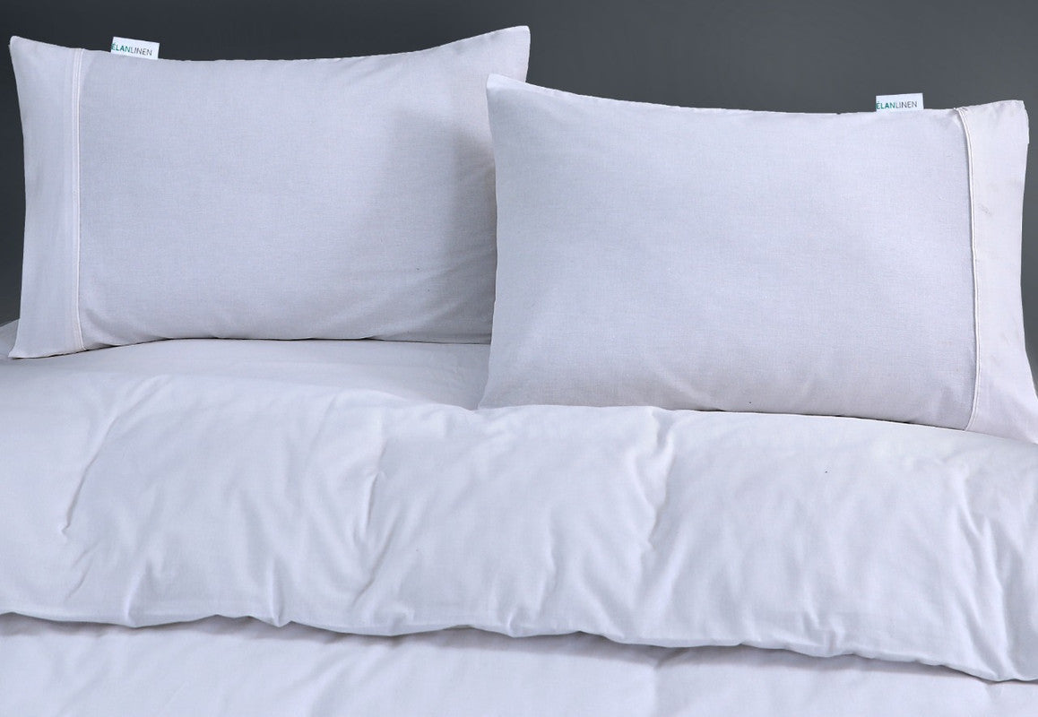 100% Egyptian Cotton Vintage Washed 500TC White Double Quilt Cover Set