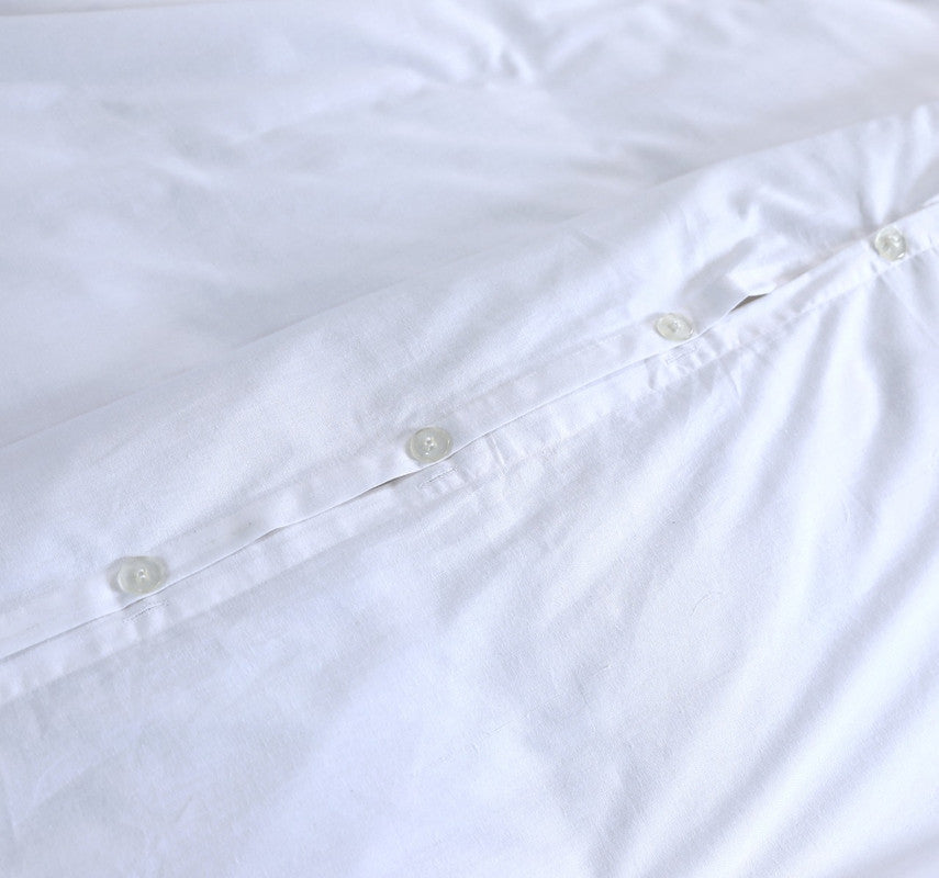 100% Egyptian Cotton Vintage Washed 500TC White Double Quilt Cover Set