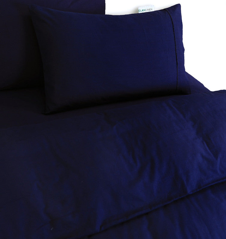 100% Egyptian Cotton Vintage Washed 500TC Navy Blue King Single Quilt Cover Set