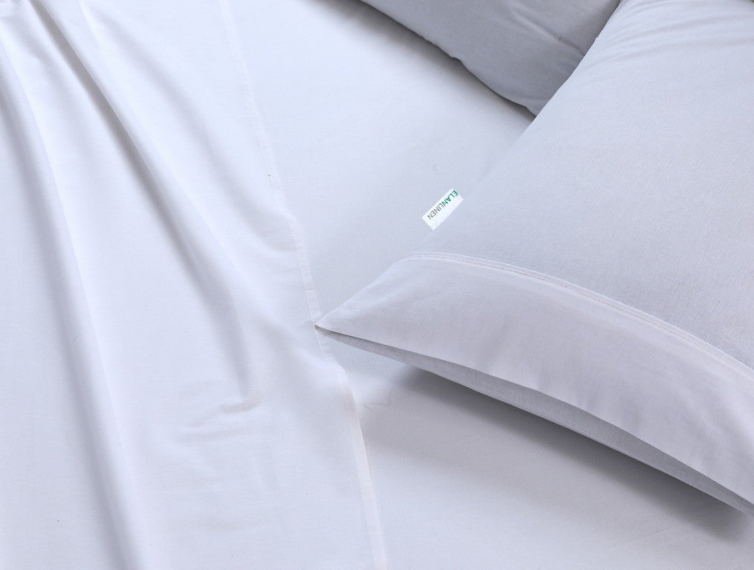 100% Egyptian Cotton Vintage Washed 500TC White King Single Bed Sheets Set