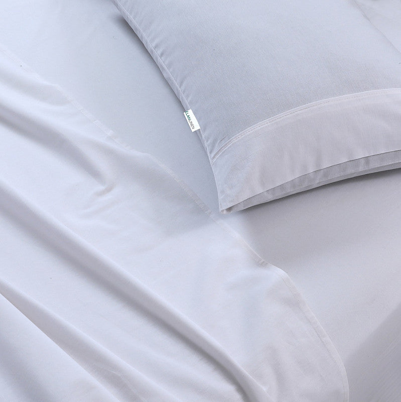 100% Egyptian Cotton Vintage Washed 500TC White King Single Bed Sheets Set