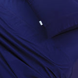 100% Egyptian Cotton Vintage Washed 500TC Navy Blue 50 cm Deep Mega Queen Bed Sheets Set