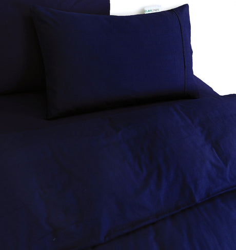100% Egyptian Cotton Vintage Washed 500TC Navy Blue Single Quilt Cover Set