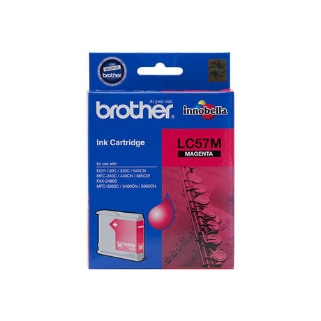 LC-57M Magenta Ink - FAX-2480C, DCP-130C/330C/540CN/350C, MFC-240C/440CN/3360C/5460CN/5860CN/665CW/465CN/685CW/885CW- up to 400 pages
