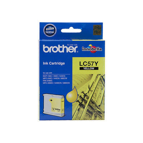 LC-57Y Yellow Ink FAX-2480C, DCP-130C/330C/540CN/350C, MFC-240C/440CN/3360C/5460CN/5860CN/665CW/465CN/685CW/885CW- up to 400 pages