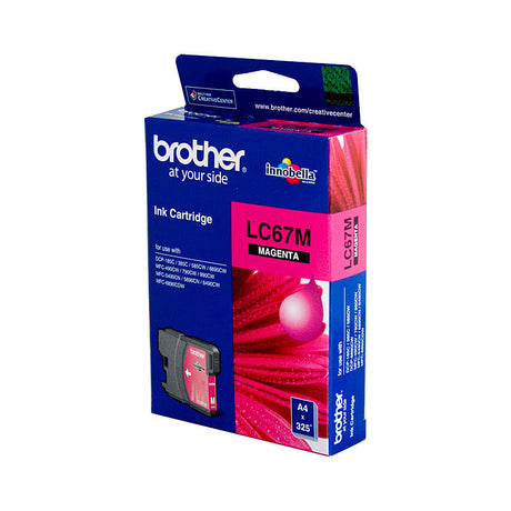 LC-67M Magenta Ink Cartridge - to suit DCP-385C/395CN/585CW/6690CW/J715W, MFC-490CW/5490CN/5890CN/6490CW/6890CDW/790CW/795CW/990CW- up to 325 pages