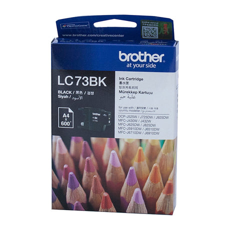 LC-73BK Black High Yield Ink Cartridge - DCP-J525W/J725DW/J925DW, MFC-J6510DW/J6710DW/J6910DW/J5910DW/J430W/J432W/J625DW/J825DW - up to