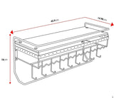 Wall Mount Hanging Jewelry Organizer with 9 Hooks (Black Metal)