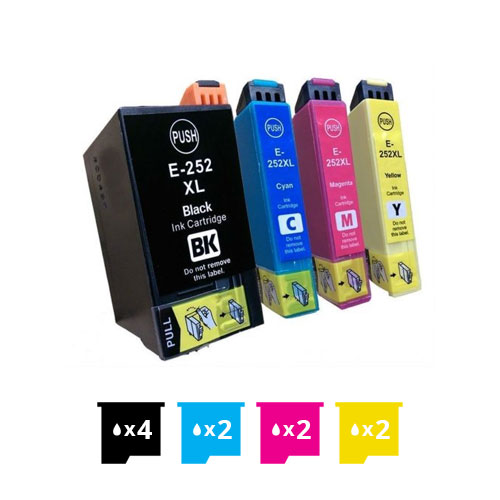 Compatible Premium 10 Pack 252XL Ink Cartridges [C13T253192-C13T253492] [4BK,2C,2M,2Y] - for use in  Printers