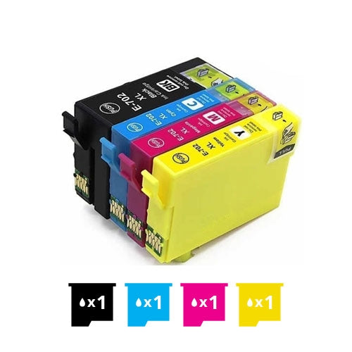 Compatible Premium 4 Pack  702XL High Yield Inkjet Cartridges Combo [1BK,1C,1M,1Y] - for use in  Printers