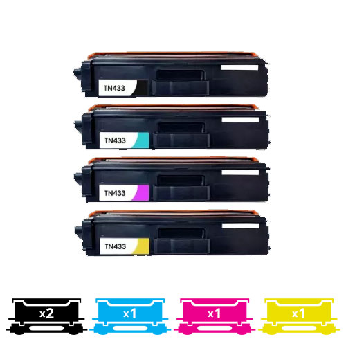 Compatible Premium 5-Pack  TN443 Compatible Toner Combo [2BK,1C,1M,1Y] - for use in  Printers