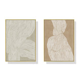 50cmx70cm Abstract Line 2 Sets Gold Frame Canvas Wall Art