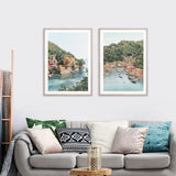 Wall Art 70cmx100cm Italy Coast 2 Sets Wood Frame Canvas