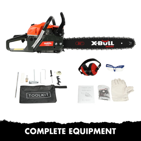 Petrol Chainsaws Commercial  20" Bar  62cc E-Start Tree Pruning Top Handle