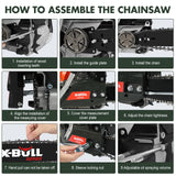 Petrol Chainsaws Commercial  20" Bar  62cc E-Start Tree Pruning Top Handle